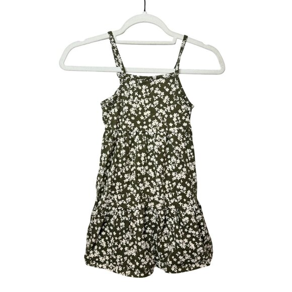Gap Kids Green White Floral Sundress Girls Size Small 6-7 Summer Dress - Picture 1 of 10